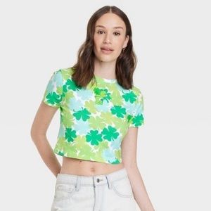 Care Bears Women Cropped Short Sleeve Graphic T-shirt NWOT